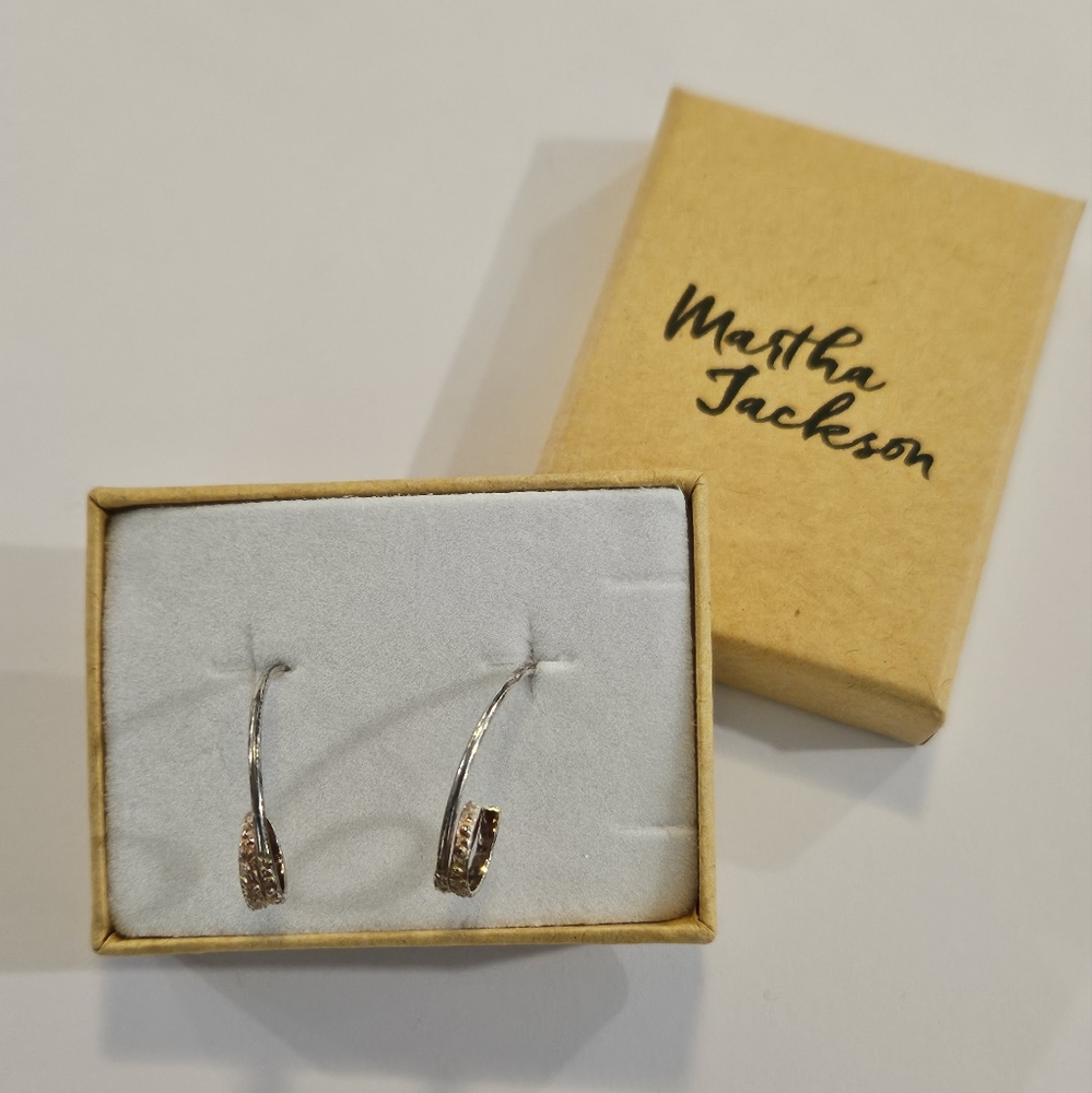 Martha Jackson sterling silver urban swirl earrings